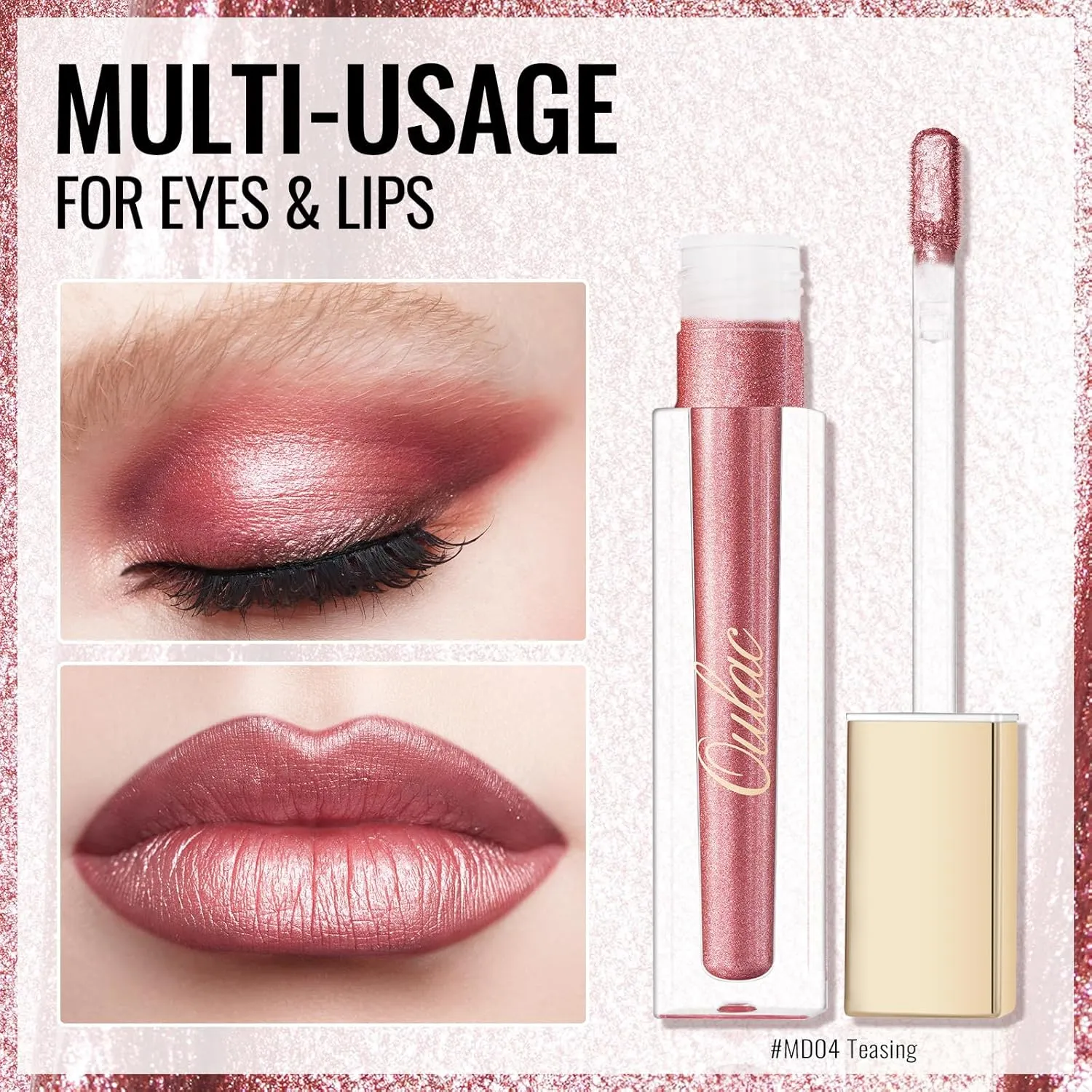 Oulac Metallic Shine Liquid Lipstick Set for Women, Dual Use for Lips & Eyeshadow, Long Lasting Lip Gloss, Metallic Matte High Impact Lip Color No Transfer Vegan Formula, 4.5ml, MD01 04 07