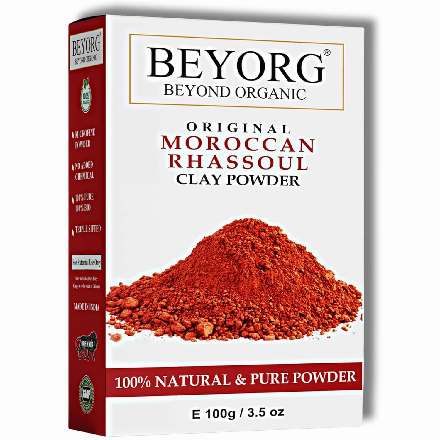 P.u.r.e. Moroccan Rhassoul Clay Powder For Blemishes, Pimple-free, Natural Face Pack, Skin Care Treatment & Healing