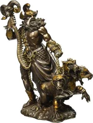 Pacific Giftware Greek God of Underworld Hades with Cerberus Dog Statue Roman Figure