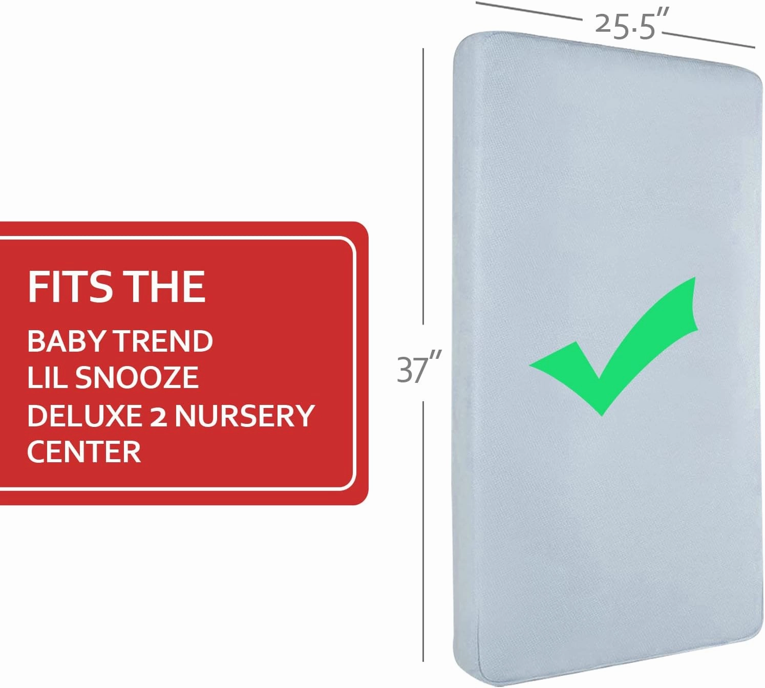 Pack and Play Mattress Pad (6 Sizes), Compatible with Baby Trend Lil Snooze Deluxe 2 Nursery Center, Pack and Play Mattress Sheets Cover Soft Quilted Protector