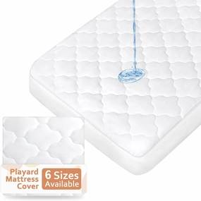 Pack and Play Mattress Pad (6 Sizes), Compatible with Baby Trend Lil Snooze Deluxe 2 Nursery Center, Pack and Play Mattress Sheets Cover Soft Quilted Protector