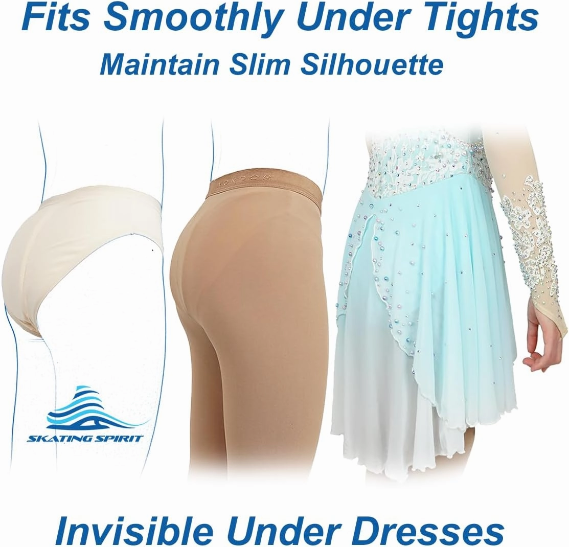 Padded Figure Skating Competition Underskirt Shorts, Slim Padded Panties, Gel Pad Tailbone Cushion