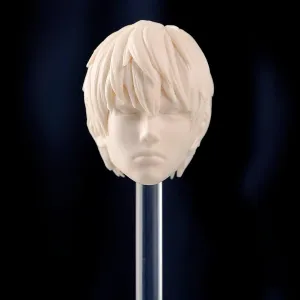 Painted Unpainted 1/6 Scale Kylin Zhang Head Sculpt PVC Head Carving Model Fit 12'' Male Soldier Action Figure Body Dolls (Unpainted)