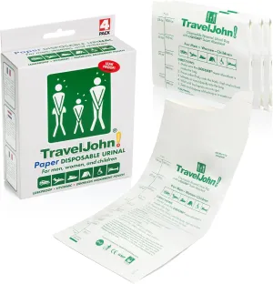 Paper Urine Bag for All Genders & Ages (4 Pack) Designed for Emergencies, Travel, Camping, Long Car Rides and More - 28oz/800ml Capacity (TJ1Q)