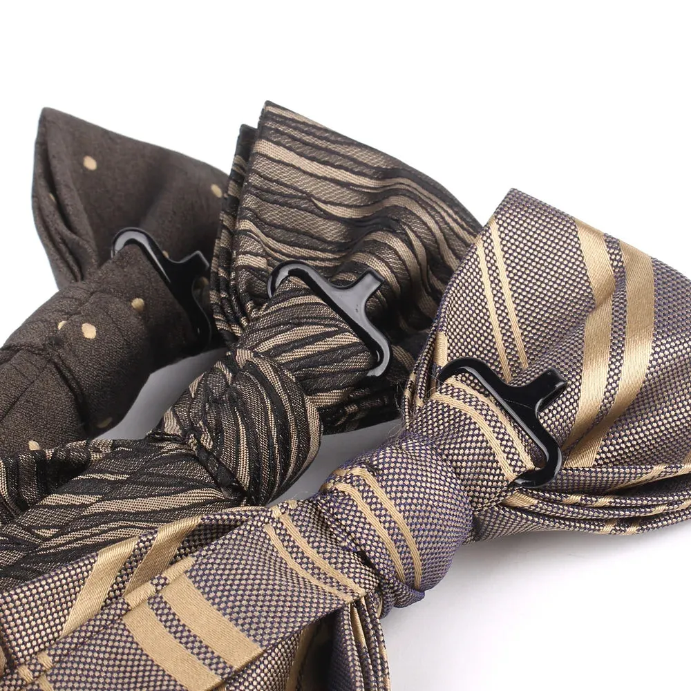 Parent-Child Shiny Gold Glitter Bowtie Set