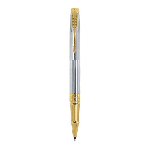 PARKER,  Gift Set - Rollerball Pen   Notebook | ASTER | Shiny Chrome | Gold Trim.