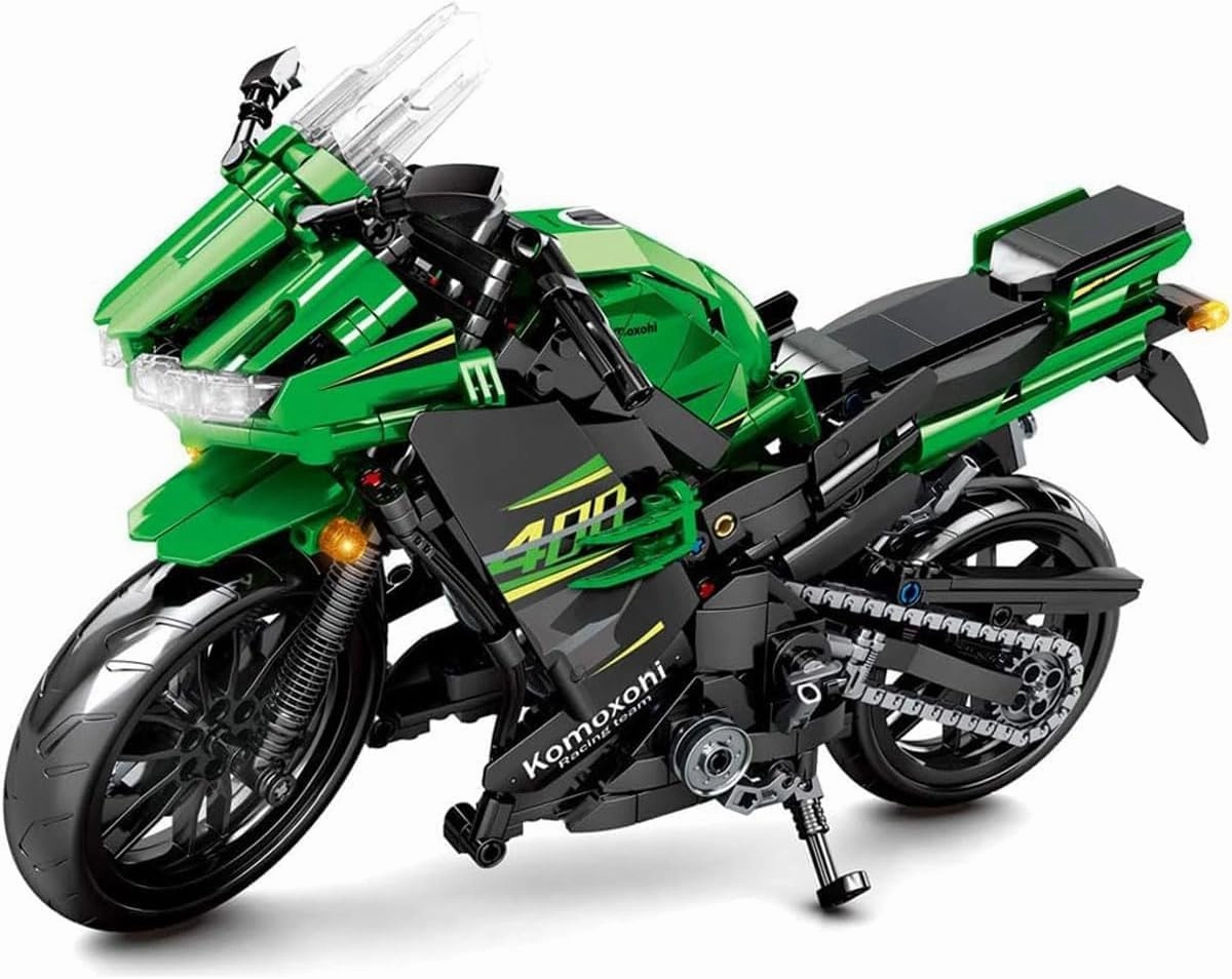 Pasyru Technology Motorbike Building Set, 862 Pcs Superbike for Kawasaki Ninja 400 Model Building Sets, Super Motorcycle Construction Toy for Kids and Adults, Compatible with Major Brands Bricks