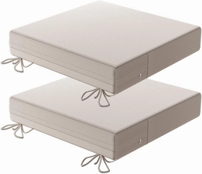 Patio Chair Cushions18x18 inch,Outdoor Chair Cushions Set of 2,Waterproof Square Cushion 3" Thick with Ties Invisible Zipper, for Garden Patio Lawn Furniture(Beige)