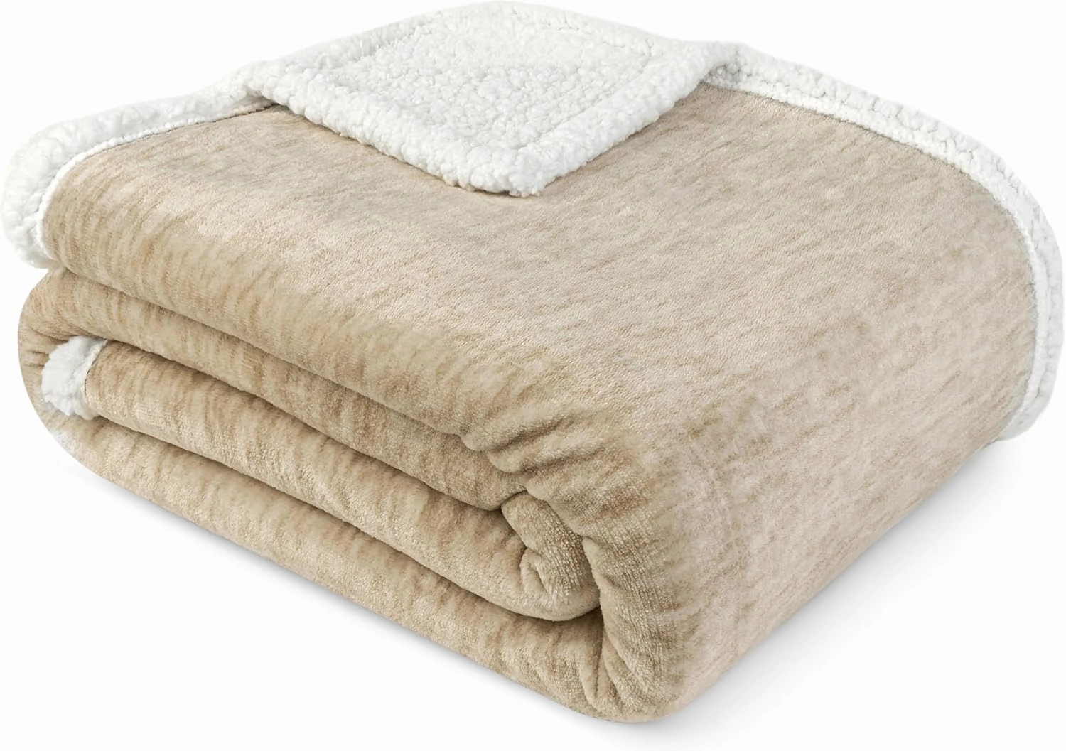 PAVILIA Melange Cream Sherpa Blanket Throw for Couch, Warm Soft Cozy Reversible Blanket Sofa Bed, Thick Plush Large Fleece Car Blanket, Decorative Home Room Decor Gifts Men Women, 50x60 Ivory Beige