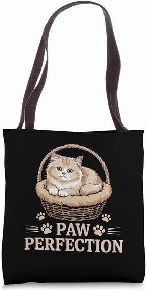 Paw Perfection Cat Lover Feline Pet Meow Love Cats Tote Bag