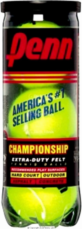 Penn Championship Tennis Balls - Extra Duty Felt Pressurized - 3 Balls (Pack of 4)