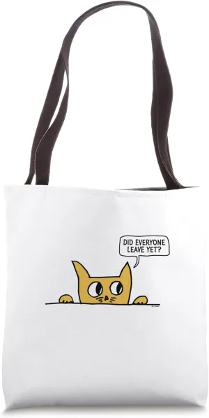 Pet Nervous Shy Cat Humor Tote Bag