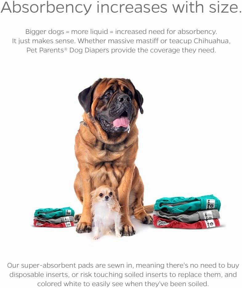 Pet Parents® Washable Dog Diapers (3pack)   Extendrs® of Durable Doggie Diapers, Premium Dog Diapers Female (X-Large, Southern Belle)