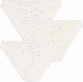 Petit Bateau WOMEN'S COTTON BRIEFS - 3-PACK UNDIES MINI HEARTH DESIGN SIZES XXS-L