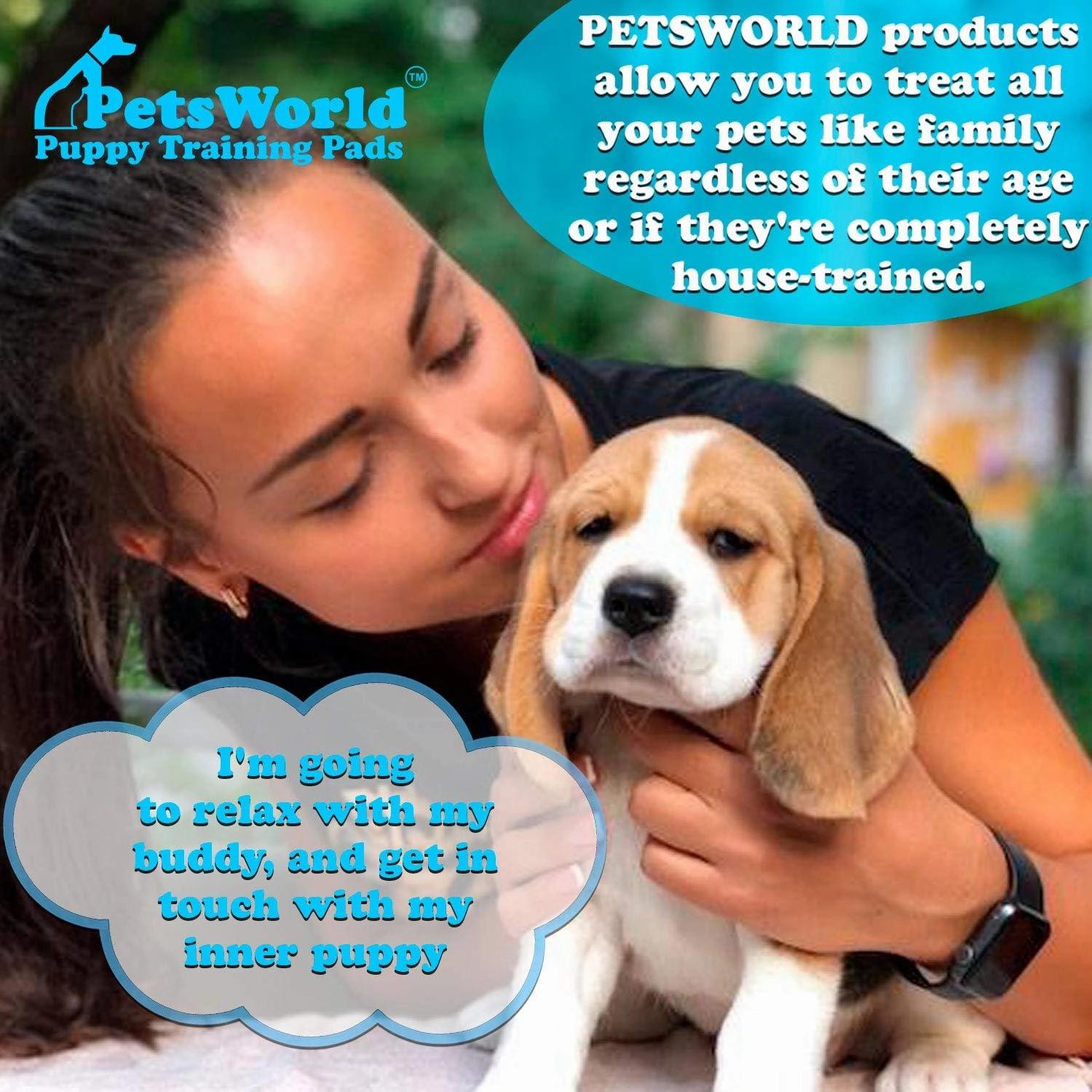 PETSWORLD Puppy Pads, 23x36 Inch, 300 Count - Puppy Pee Pads for Dogs, Tear Resistant, Economy Value, Super-Absorbent Polymer Gel Core, Perfect for Puppies, Smaller Dogs