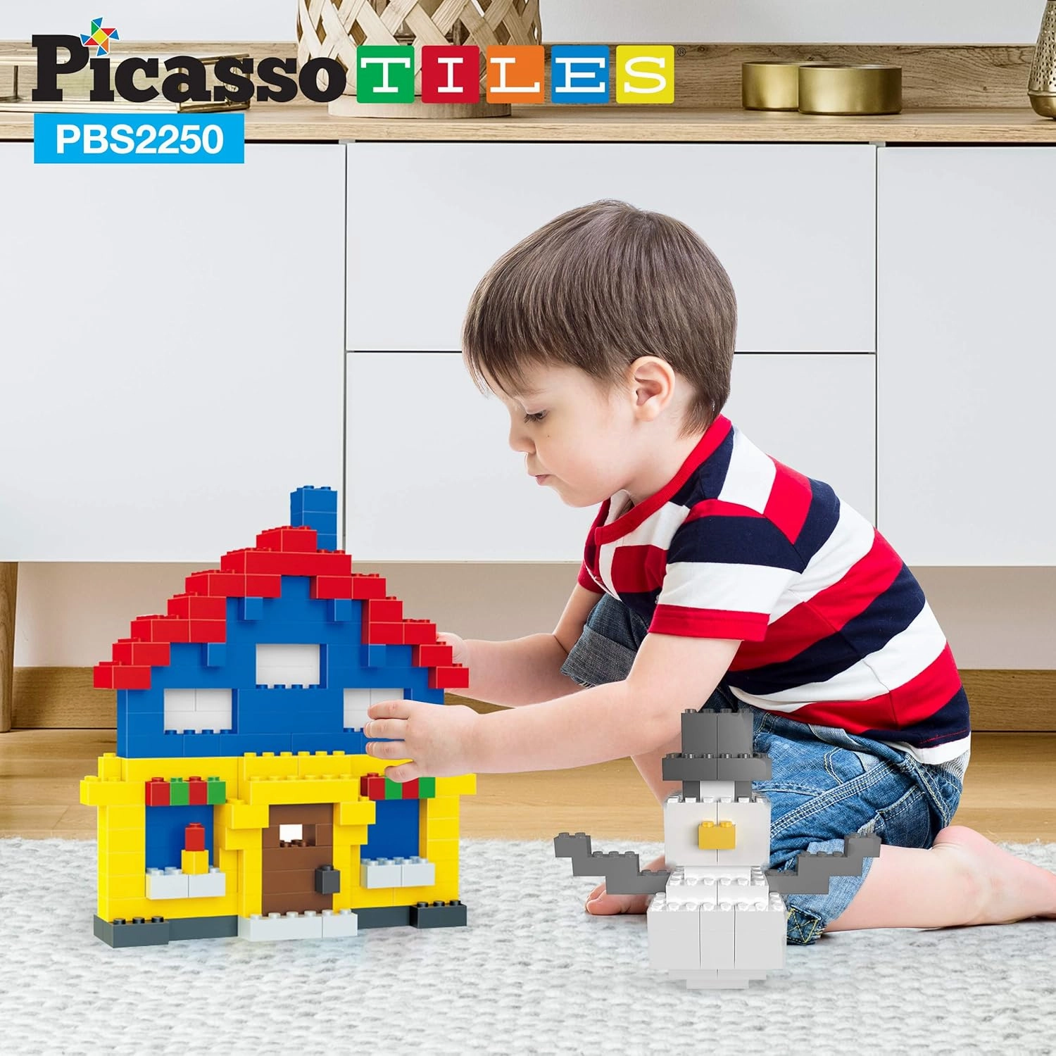 PicassoTiles 2250 PCs Building Block Tiles Creative Shapes to Enhance Imaginative Play Unique Set to Build Houses Animals Dinosaurs and More Vibrant STEM Toys Washable for Learning Education Ages 3 