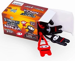 PICK A TOY Stretchy Flying Ninjas 24-Pieces, Slingshot Toys for Boys And Girls, Easter Egg Filler, Karate Birthday Goodie Bags Stuffer And Ninja Party Favors Supplies