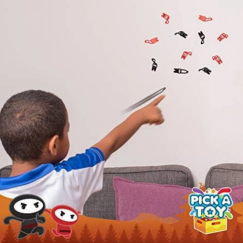 PICK A TOY Stretchy Flying Ninjas 24-Pieces, Slingshot Toys for Boys And Girls, Easter Egg Filler, Karate Birthday Goodie Bags Stuffer And Ninja Party Favors Supplies