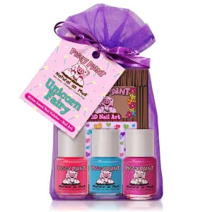 Piggy Paint | 100% Non-Toxic Girls Nail Polish | Safe, Cruelty-free, Vegan, & Low Odor for Kids | Unicorn Fairy (3 Polish   Nail Art Gift Set)