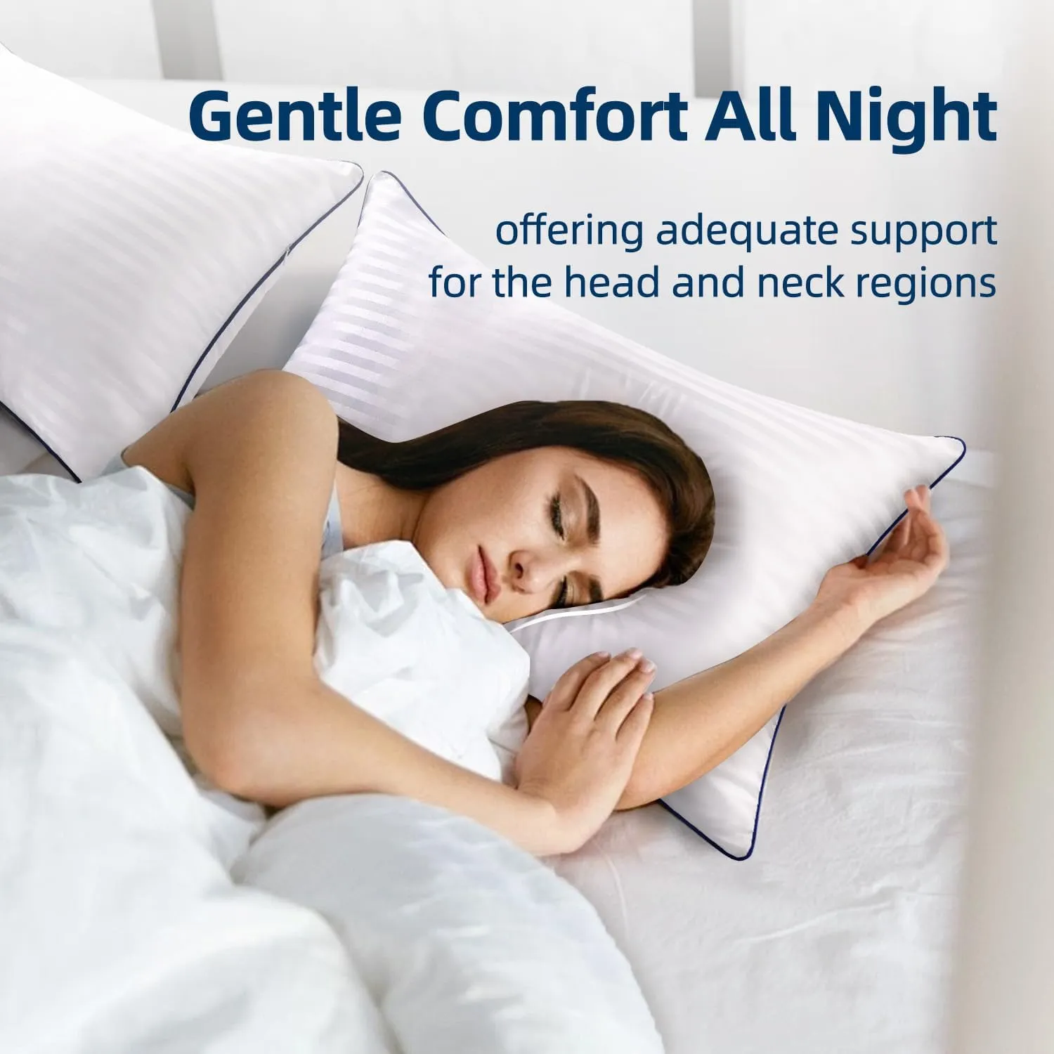 Pillows Queen Size Set of 2, Fluffy & Soft Bed Pillow for Back,Stomach,Side Sleepers, Filled with Down Alternative, Luxury Hotel Pillows for Bed 2 Pack -20×30