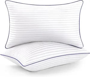 Pillows Queen Size Set of 2, Fluffy & Soft Bed Pillow for Back,Stomach,Side Sleepers, Filled with Down Alternative, Luxury Hotel Pillows for Bed 2 Pack -20×30