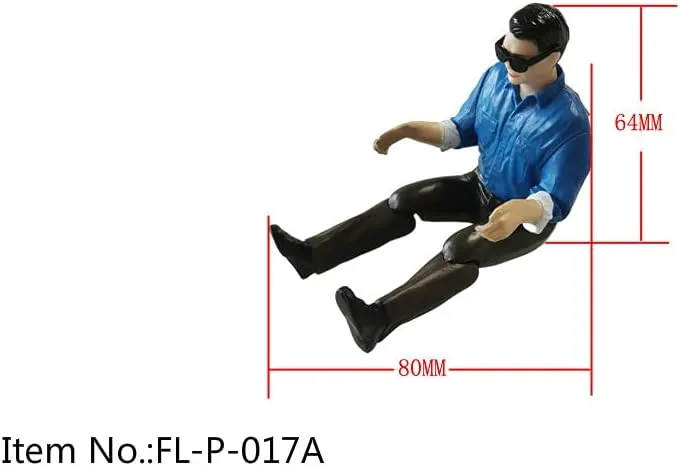 Pilot 64x80MM Hand Painted for RC Airplanes Model Plane Aircraft Warbird Sport Jet Car Boat Drone Toy Driver (FL-P-0017D)