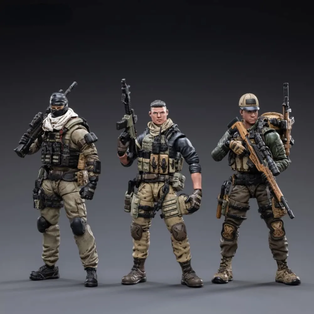 Pipigirl JoyToy 1/18 Soldier Action Figures, 4inch Army Military Second Army Star Cavalry Soldier Models Kits (Freedom Militia Complete Set)