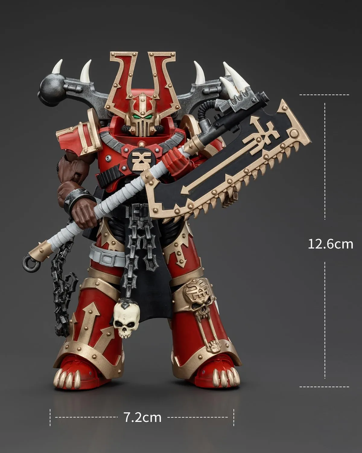 Pipigirl JoyToy GW 40K Genuine License 1:18 Action Figure, World Eaters Khorne Berzerker with Eviscerator Chainaxe, 4.96 inch Collectible Action Figures Sets