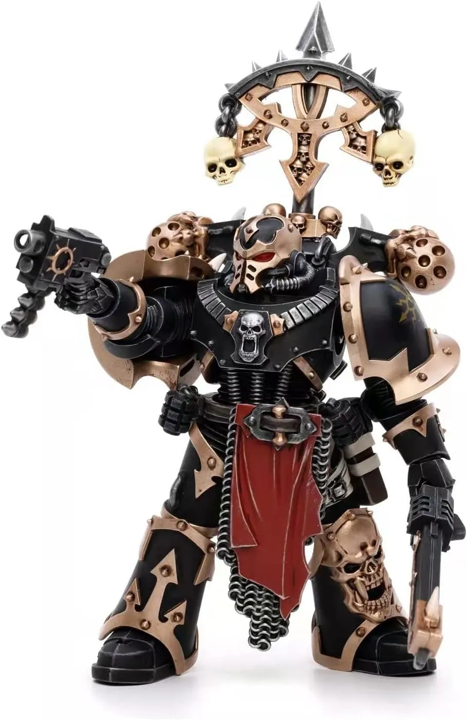 Pipigirl JoyToy × Warhammer Genuine License 1/18 Soldier Action Figures, 4inch Army Military Extreme Warrior Models Kits(Chaos Space Marine Complete Set)