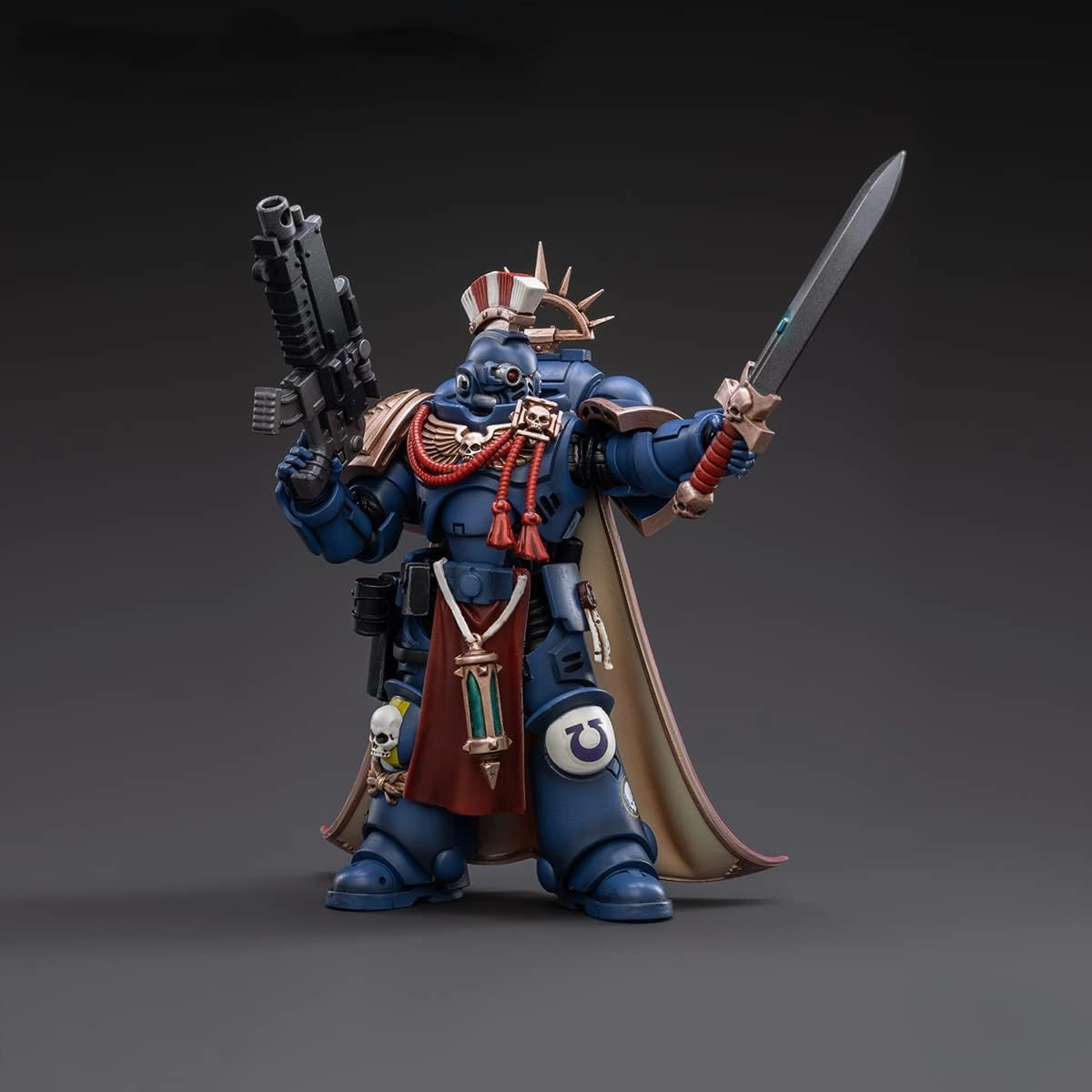 Pipigirl JoyToy × Warhammer Genuine License 1/18 Soldier Action Figures, 4inch Army Military Extreme Warrior Models Kits (Ultramarines Primaris Captain Sidonicus)