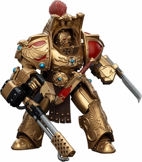 Pipigirl JoyToy Warhammer 40K Genuine License 1:18 Action Figure, Legio Custodes Aquilon Terminator Squad Aquilon with Infernus Firepike, 5.35in Action Figures