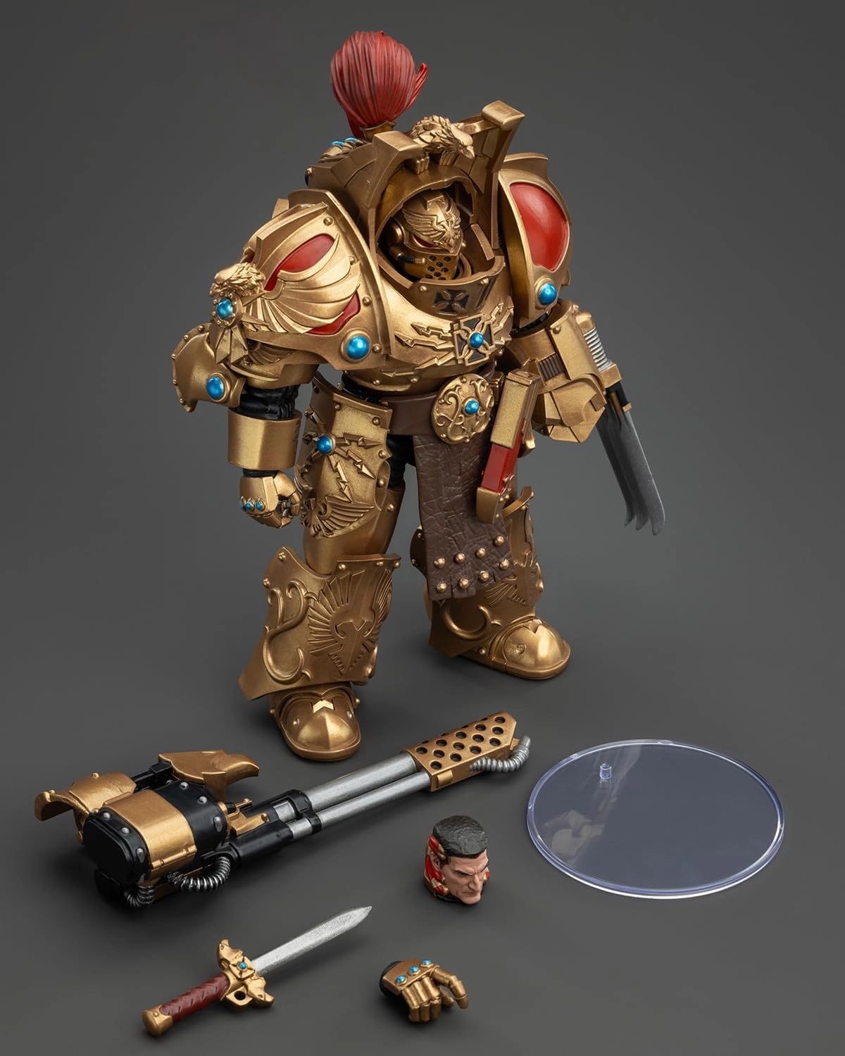 Pipigirl JoyToy Warhammer 40K Genuine License 1:18 Action Figure, Legio Custodes Aquilon Terminator Squad Aquilon with Infernus Firepike, 5.35in Action Figures