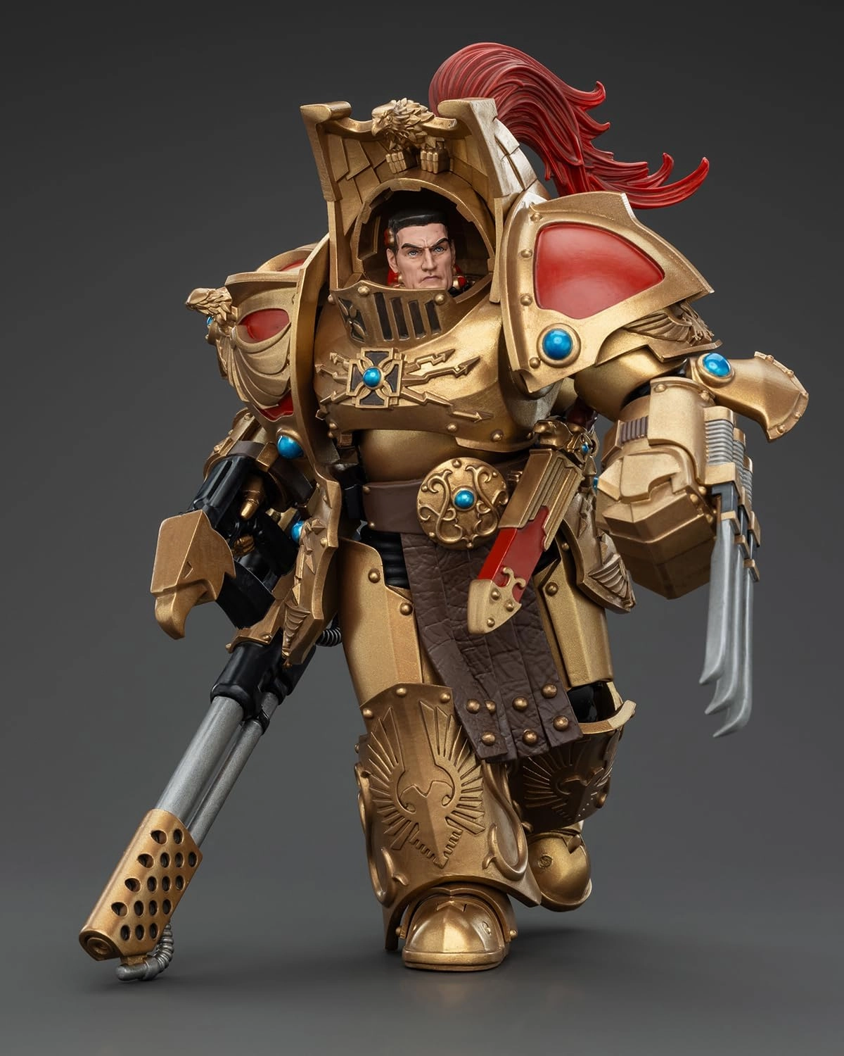 Pipigirl JoyToy Warhammer 40K Genuine License 1:18 Action Figure, Legio Custodes Aquilon Terminator Squad Aquilon with Infernus Firepike, 5.35in Action Figures