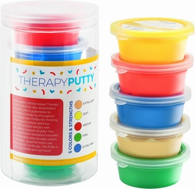 Playlearn Therapy Putty - 5 Strengths - Stress Putty for Kids and Adults - Extra Soft to Firm