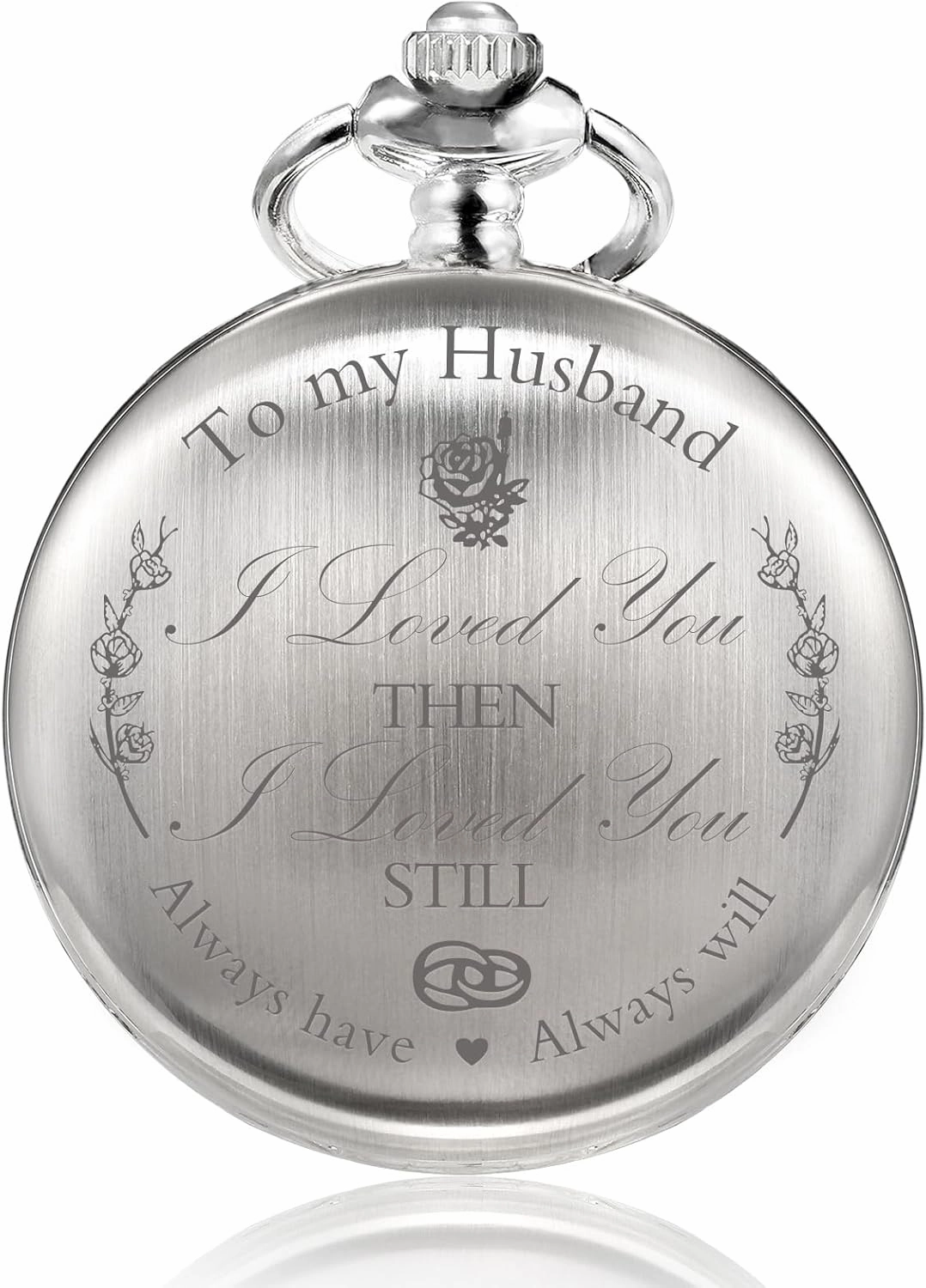 Pocket Watch Valentines Gift for Husband Gifts for Men Engraved to My Husband - Gift for Husband from Wife for Birthday Wedding Anniversary