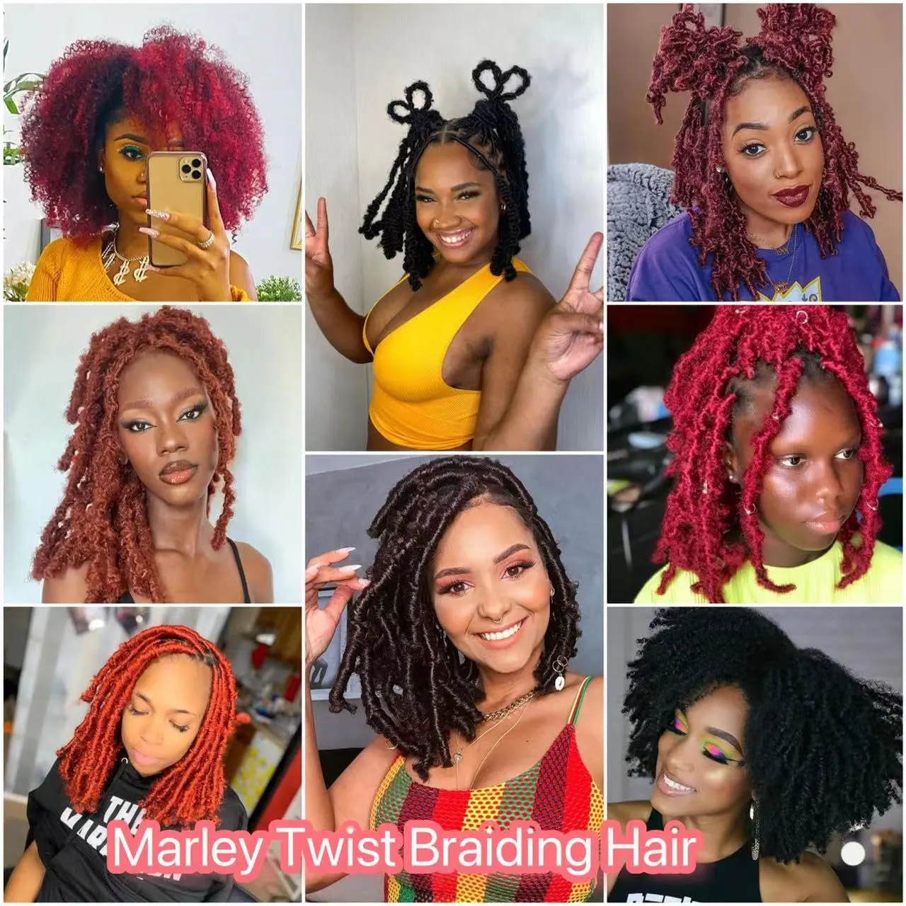 poetically Ombre Blue Marley Twist Braiding hair 16'' Springy Afro Twist Hair Pre Separated Kinky Twist Hair Wrapping Hair, 3 Tones Black Blue Sky Blue Marley Hair,Kinky Twist Hair for Braiding