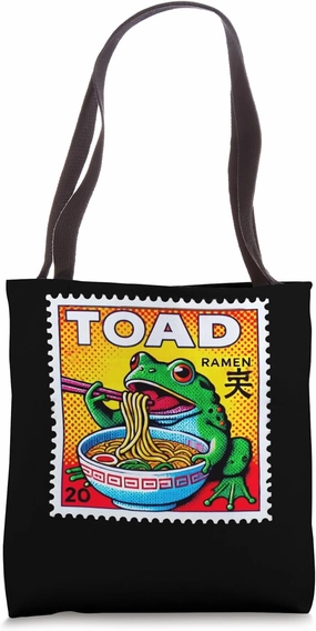 Pop Japanese Art Noodles Postage Stamp Toad Ramen Tote Bag