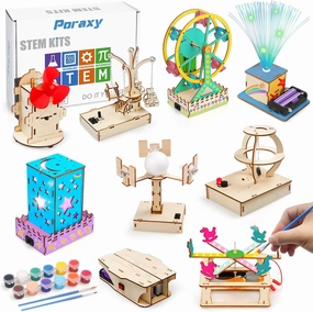 Poraxy 9 Sets Science Projects for Kids Ages 8-13 8-10, Science Kits for Kids Age 8-12 5-7, STEM Experiments 6-8, Robotics Toys Model Building Birthday Gifts 7 8 9 10 11 12 Year Old Boys Girls