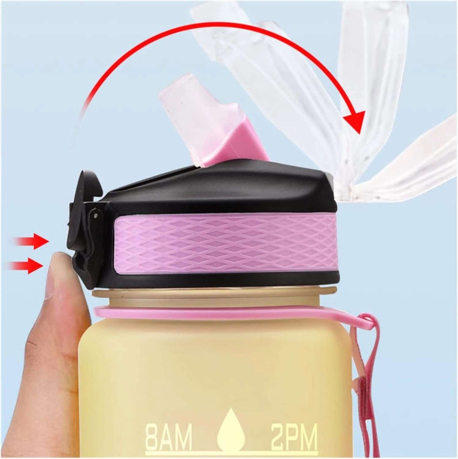 Portable Water Bottle Motivational Sports Water Jug with Time Maker Leak-Proof Cup for Outdoor Sport Fitness BPA Free Water Bottles