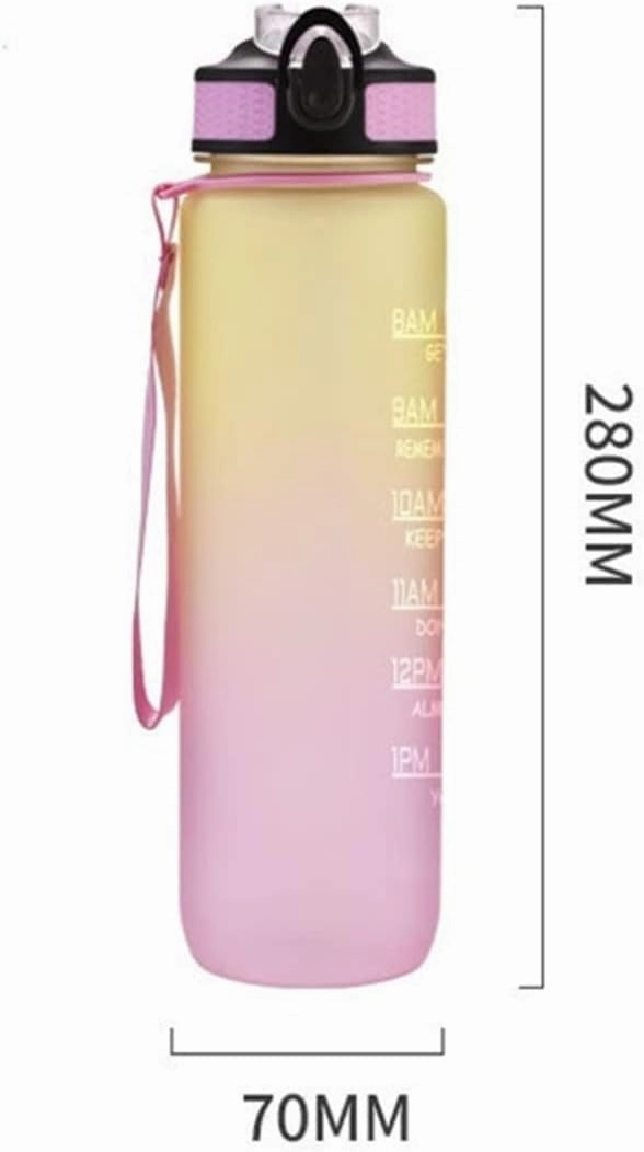 Portable Water Bottle Motivational Sports Water Jug with Time Maker Leak-Proof Cup for Outdoor Sport Fitness BPA Free Water Bottles