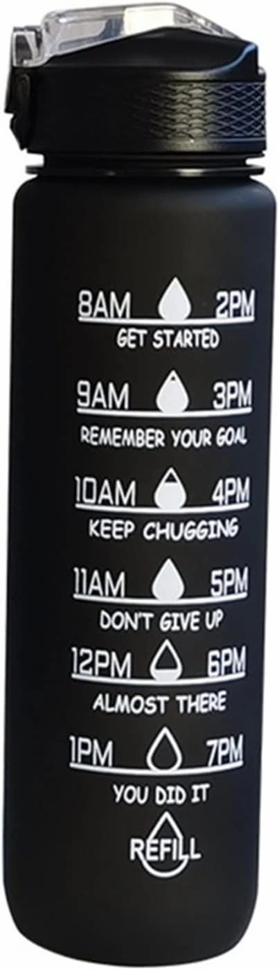 Portable Water Bottle Motivational Sports Water Jug with Time Maker Leak-Proof Cup for Outdoor Sport Fitness BPA Free Water Bottles