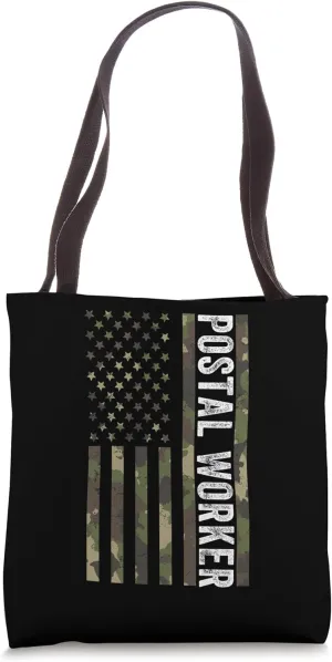 Postal Worker Camouflage American Flag US Postal Service Men Tote Bag