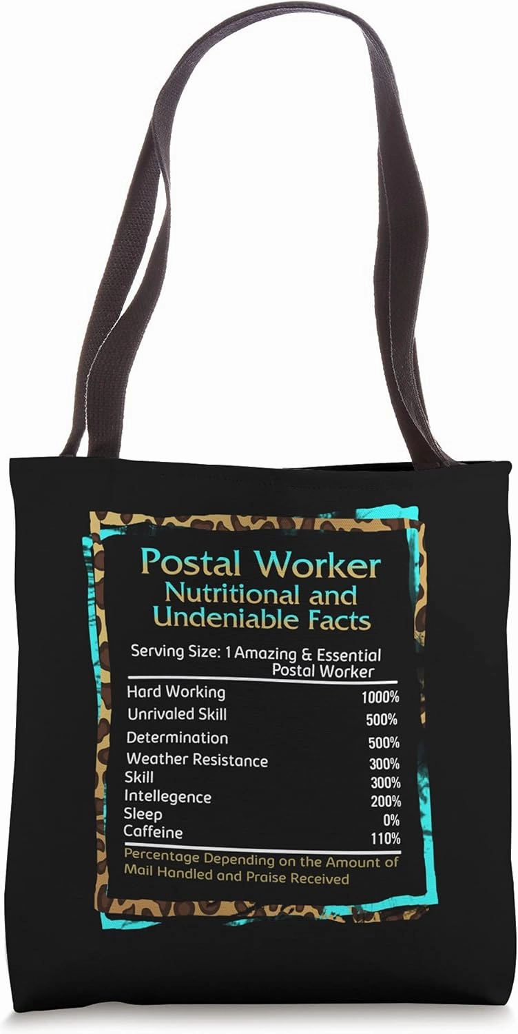 Postal Worker Nutritional Undeniable Facts Christmas Funny Tote Bag