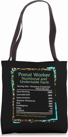 Postal Worker Nutritional Undeniable Facts Christmas Funny Tote Bag