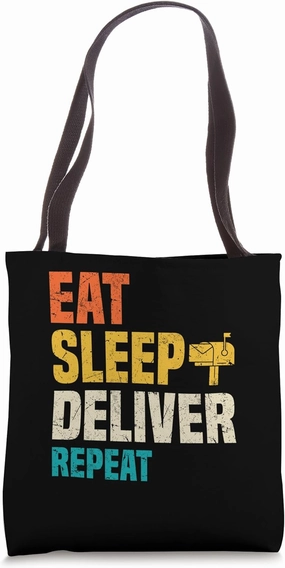 Postman Eat Sleep Deliver Repeat Mailman Postal Worker Tote Bag