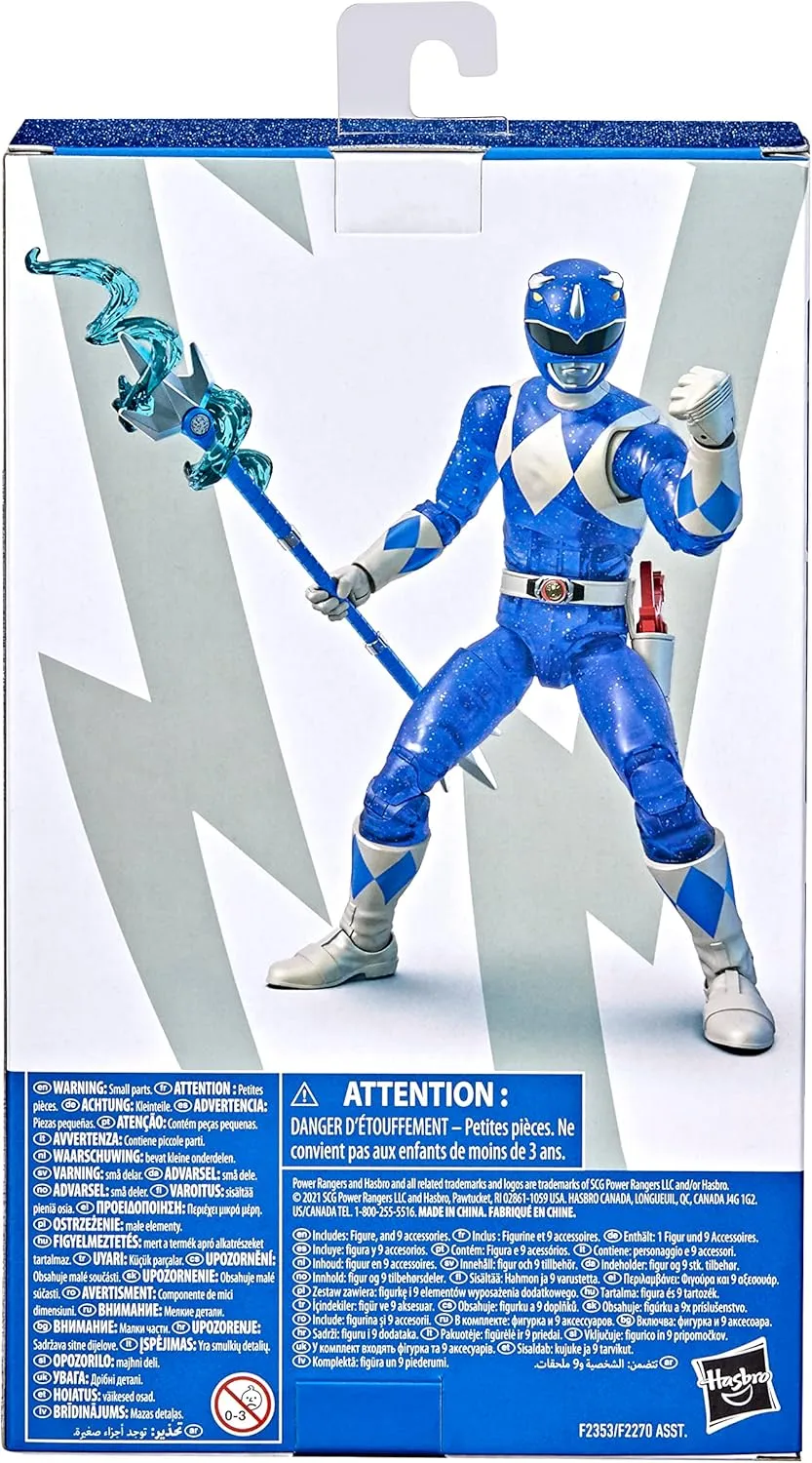 Power Rangers Lightning Collection 6-Inch Mighty Morphin Metallic Blue Ranger Collectible Action Figure Toy with Accessories F2353