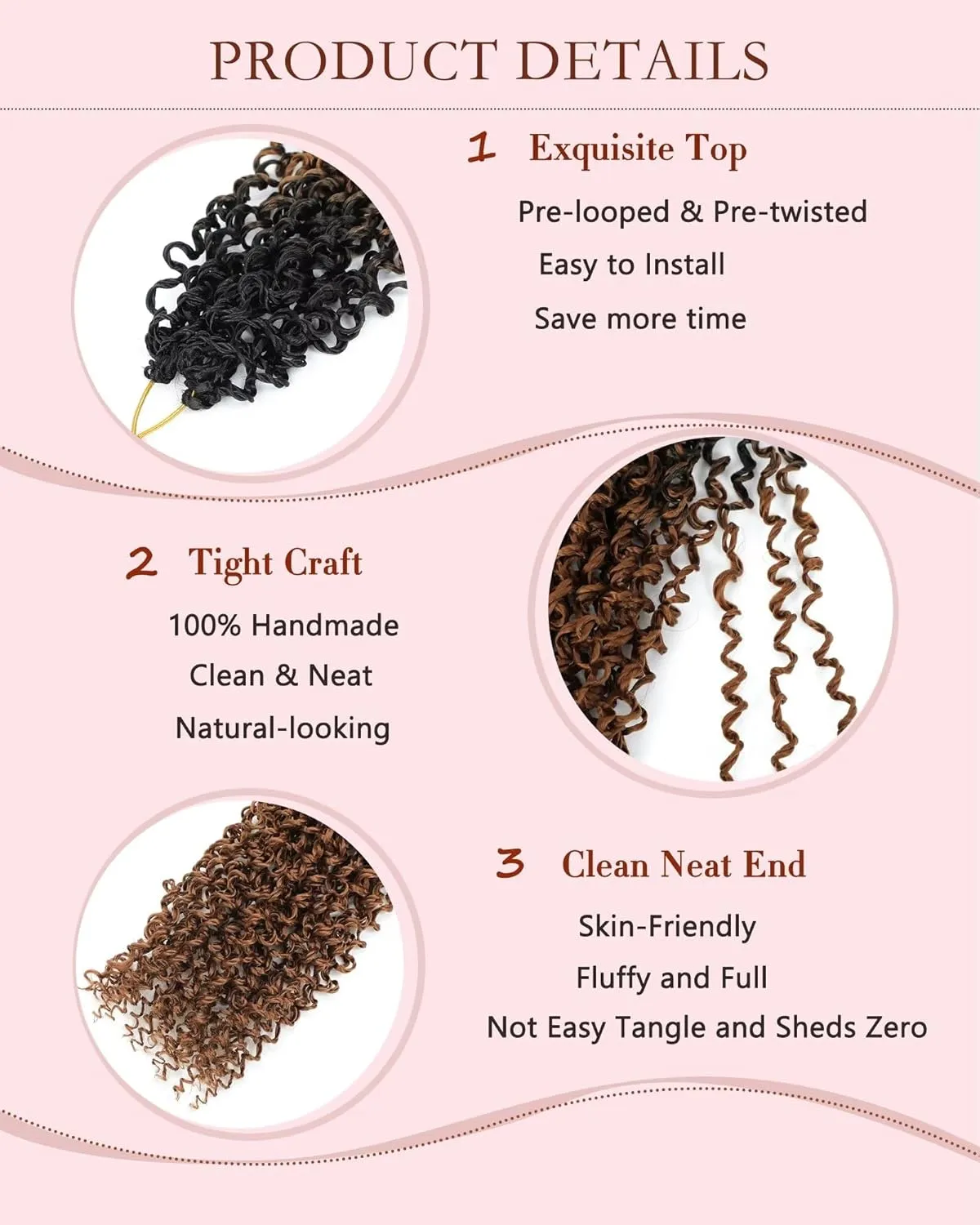 Pre-looped Yanky Twist Crochet Hair 8Packs 12inch Pre-twisted Passion Mini Twist Crochet Hair Spring Mini Twist Ombre Brown Crochet Braid Hair with Curly Hair Senegalese Twist Braids #OT30