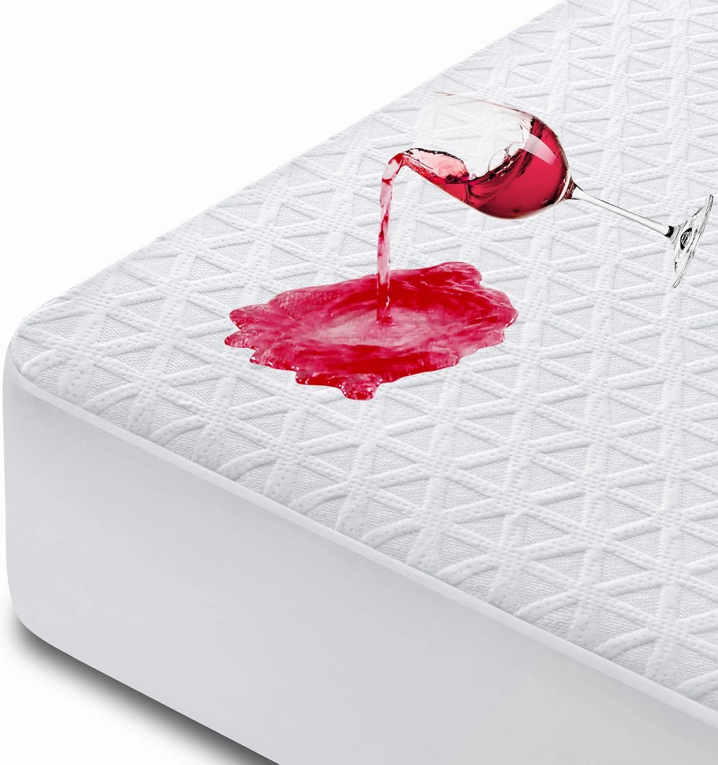 Premium 100% Waterproof Mattress Protector King Size, Breathable Bed Cover 3D Air Fabric Cooling Mattress Pad Cover Smooth Soft Noiseless Washable, 8''-21'' Deep Pocket