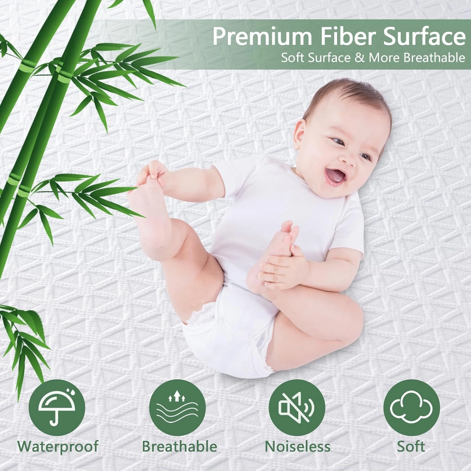 Premium 100% Waterproof Mattress Protector King Size, Breathable Bed Cover 3D Air Fabric Cooling Mattress Pad Cover Smooth Soft Noiseless Washable, 8''-21'' Deep Pocket