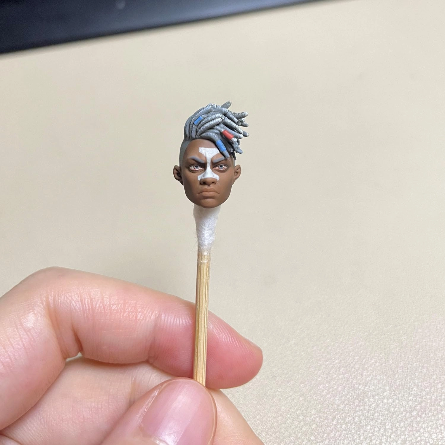 Premium Custom 1/18 Cyberpunk Ekko Male Head Sculpt Soldier Head for 3.75 inch Action Figure Accessory